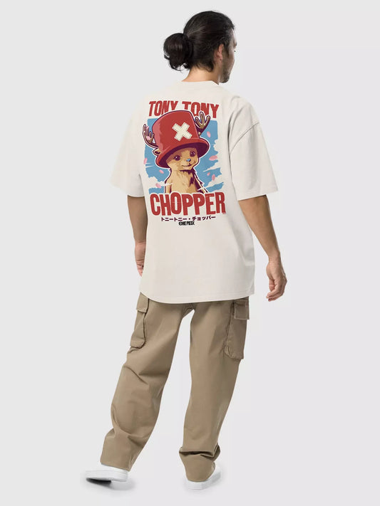 One Piece Chopper Oversized Faded Tee - US 1449