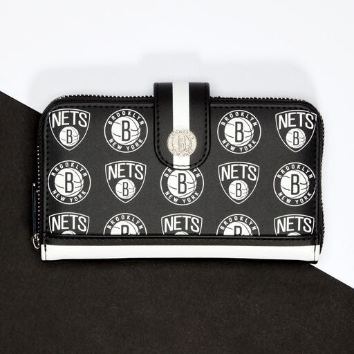NBA Brooklyn Nets Logo Zip Around Wallet - US 0698