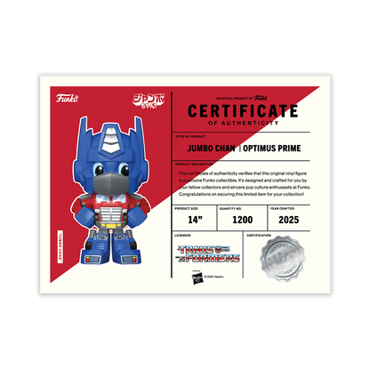 Jumbo Chan Optimus Prime 14'' Vinyl Collectible - US 8941