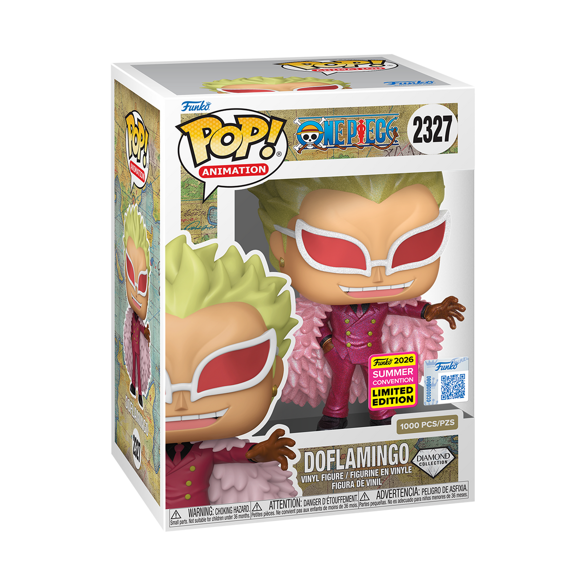 SDCC Limited Edition One Piece Doflamingo (Diamond) Pop! & Bag Bundle - US 6249