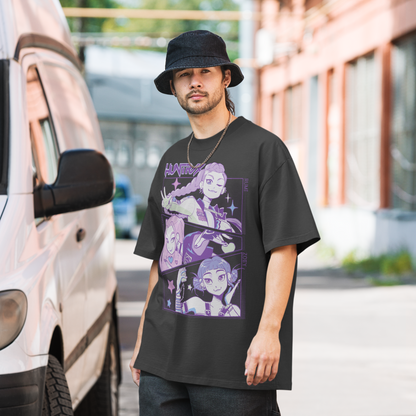 KPop Demon Hunters HUNTR/X Black Faded Tee - US 5519