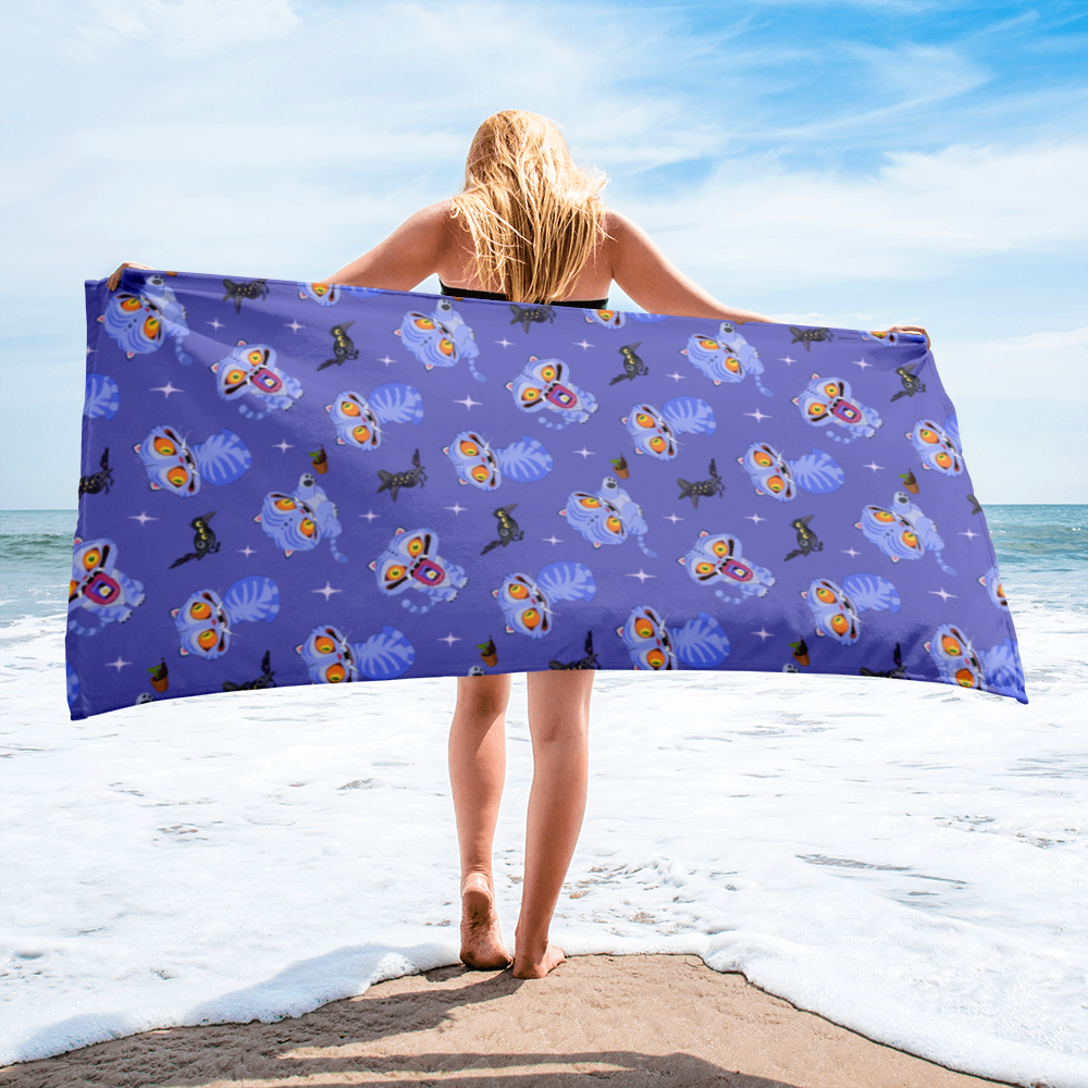 KPop Demon Hunters Derpy Tiger and Sussie Magpie Beach Towel - US 5529