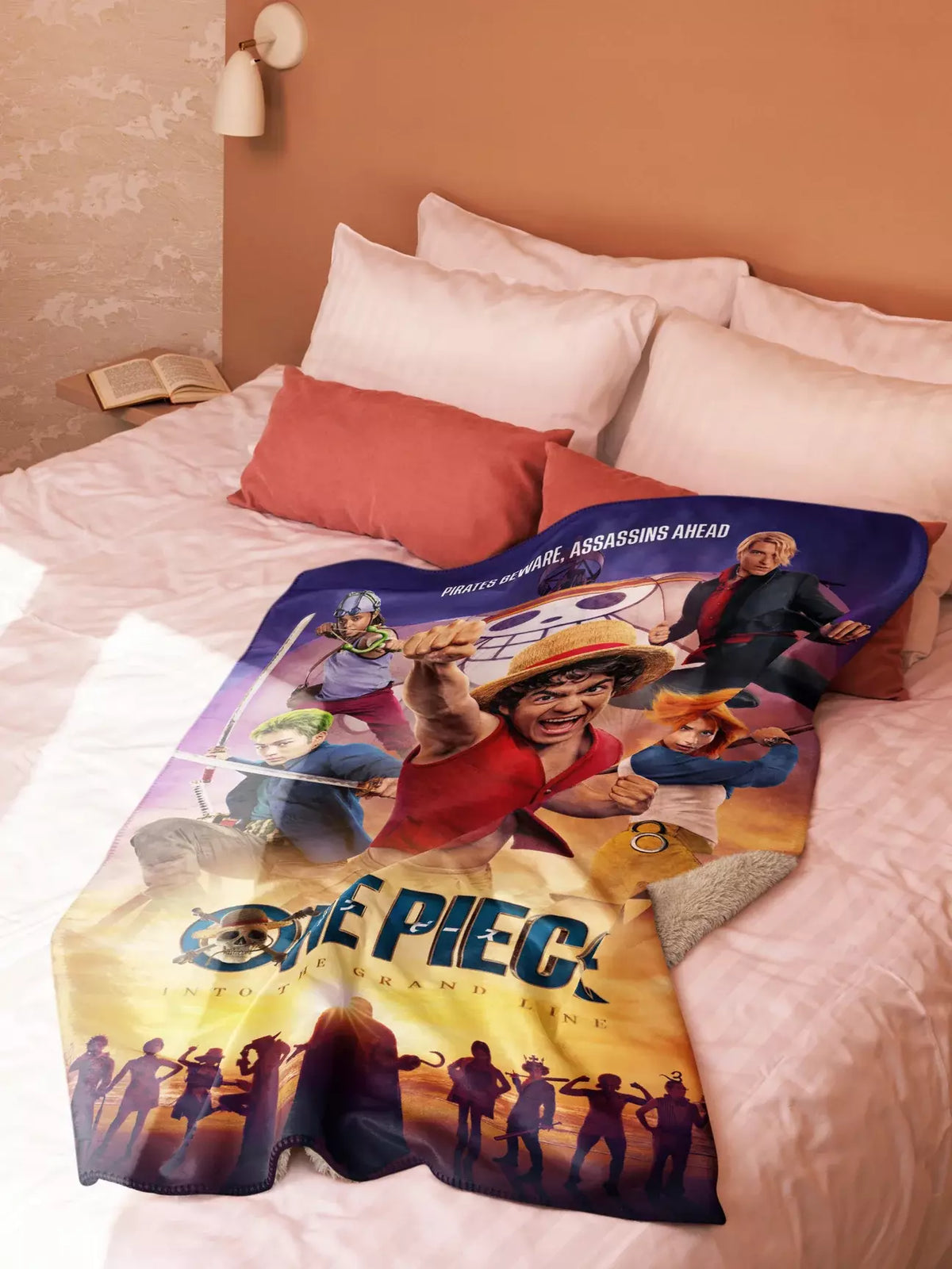 One Piece Pirates Beware Sherpa Blanket - US 9018