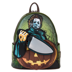 Halloween Michael Myers Pumpkin Glow Mini Backpack With Coin Bag - US 4981