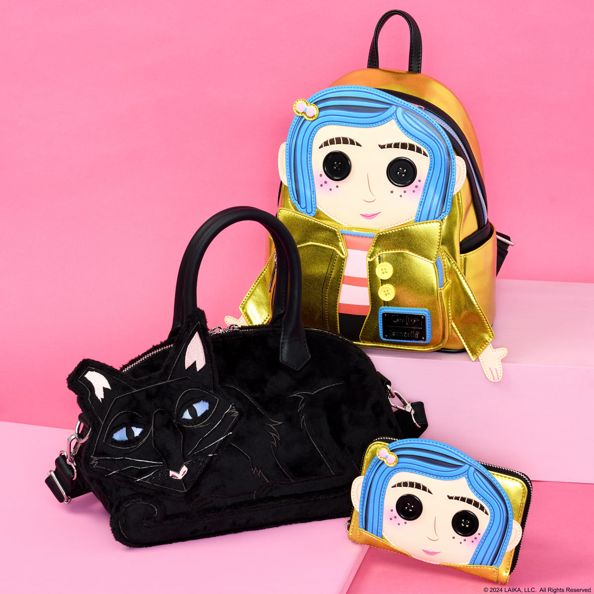 Coraline 15th Anniversary Laika Doll Metallic Cosplay Zip Around Wallet - US 6586