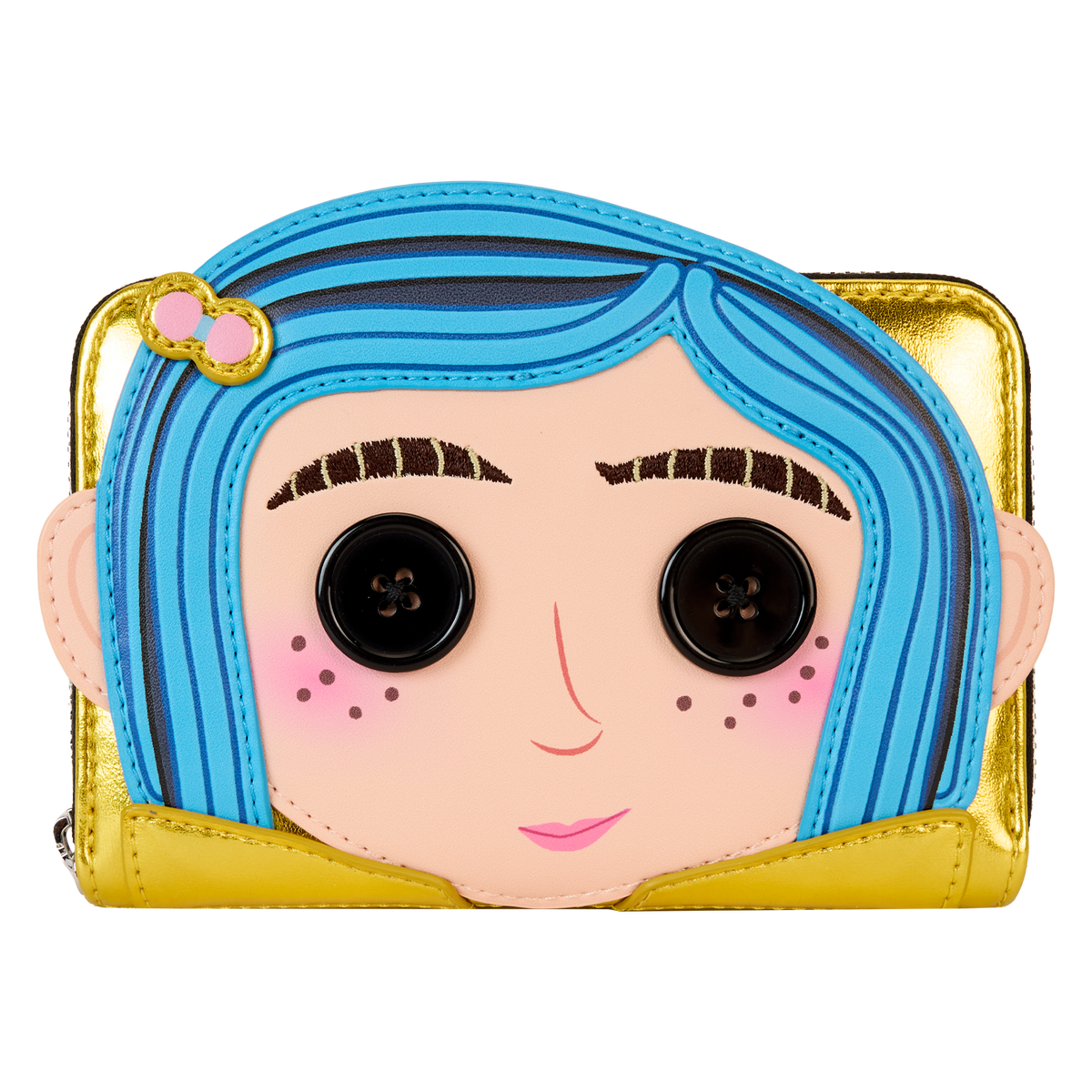 Coraline 15th Anniversary Laika Doll Metallic Cosplay Zip Around Wallet - US 6586