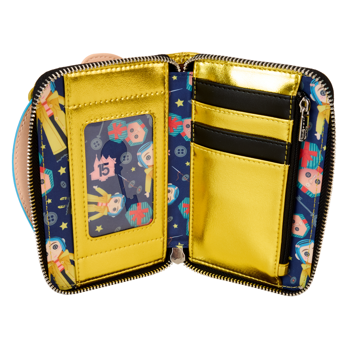 Coraline 15th Anniversary Laika Doll Metallic Cosplay Zip Around Wallet - US 6586