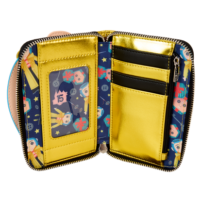 Coraline 15th Anniversary Laika Doll Metallic Cosplay Zip Around Wallet - US 6586