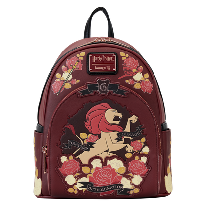 Harry Potter Gryffindor House Floral Tattoo Mini Backpack - US 3782