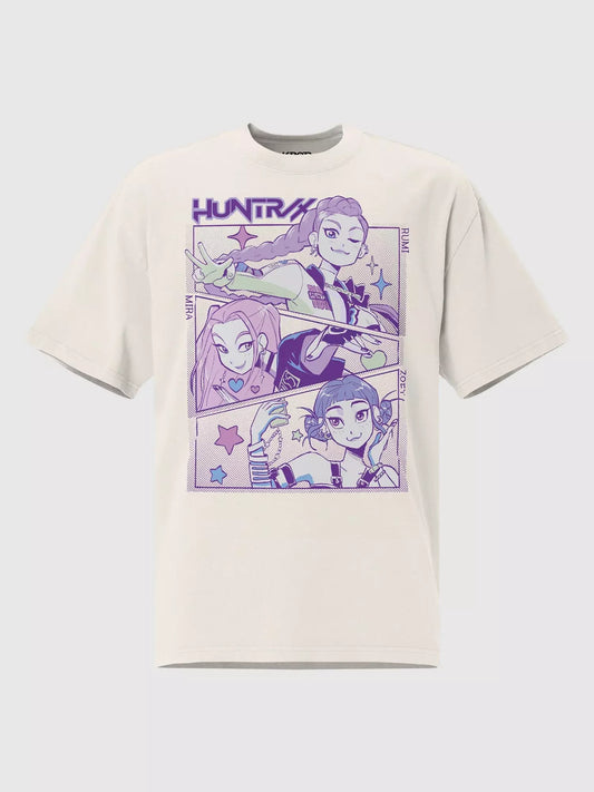KPop Demon Hunters HUNTR/X White Faded Tee - US 1352