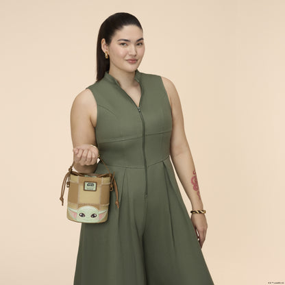 The Mandalorian Grogu & Anzellan Drawstring Bucket Crossbody Bag with Coin Bag - US 8918