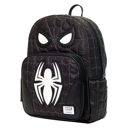 Spider-Man Black & White Suit Cosplay Quilted Full-Size Backpack - US 0716