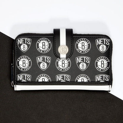 NBA Brooklyn Nets Logo Zip Around Wallet - US 0698
