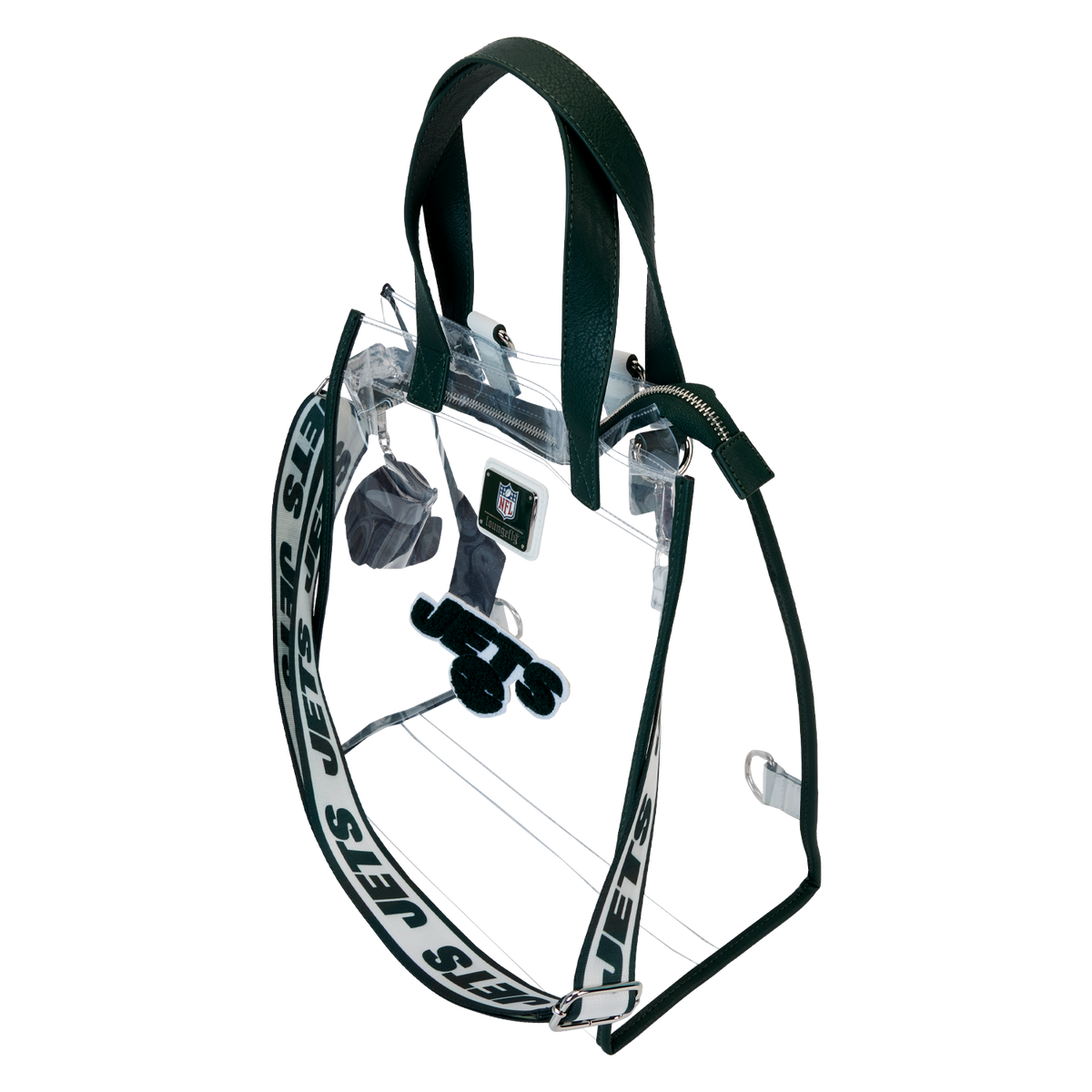 NFL New York Jets Clear Convertible Backpack & Tote Crossbody Stadium Bag - US 0710