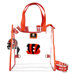 NFL Cincinnati Bengals Clear Convertible Backpack & Tote Crossbody Stadium Bag - US 9129