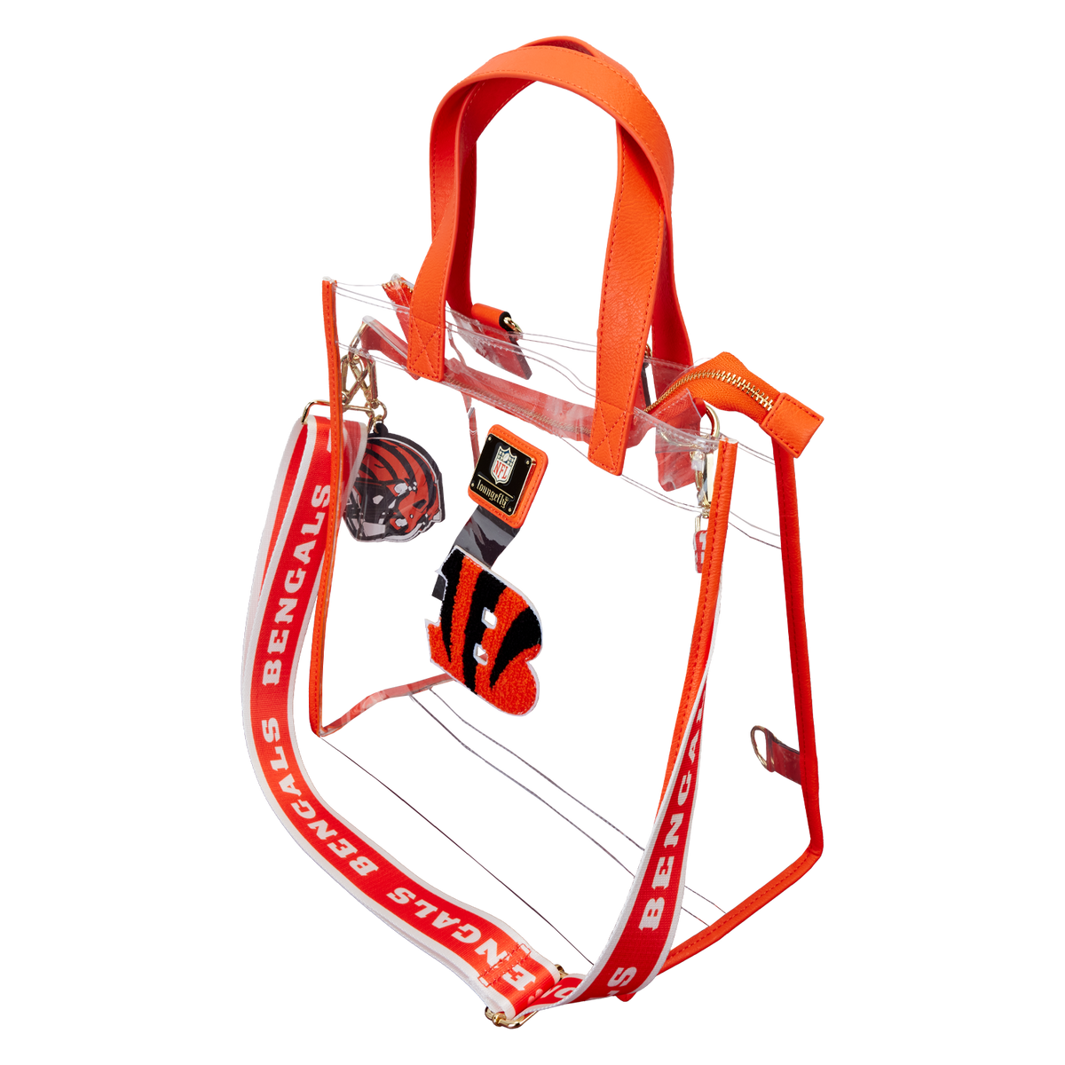NFL Cincinnati Bengals Clear Convertible Backpack & Tote Crossbody Stadium Bag - US 9129