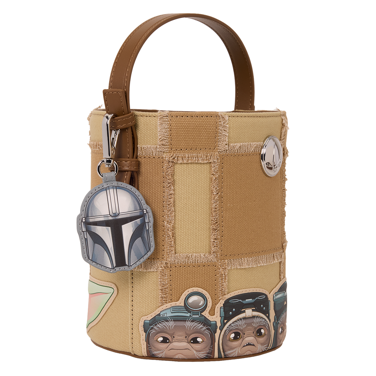 The Mandalorian Grogu & Anzellan Drawstring Bucket Crossbody Bag with Coin Bag - US 8918