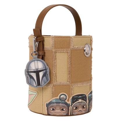 The Mandalorian Grogu & Anzellan Drawstring Bucket Crossbody Bag with Coin Bag - US 8918